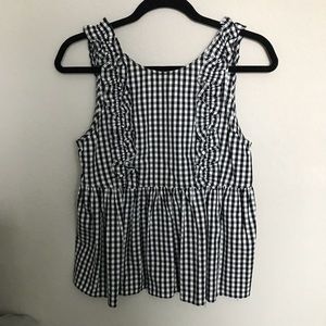 Zara gingham ruffle tank blouse